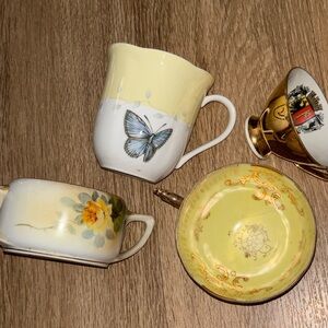 Variety of Vintage teacups tea party box Am